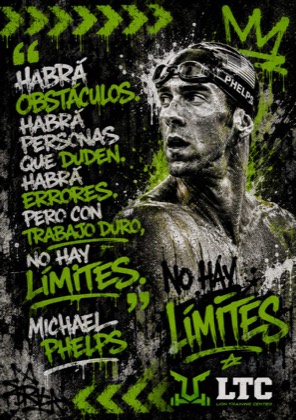 Habrá obstáculos. Habrá personas que duden. Habrá errores. Pero con trabajo duro, no hay límites. Frase de Michael Phelps.